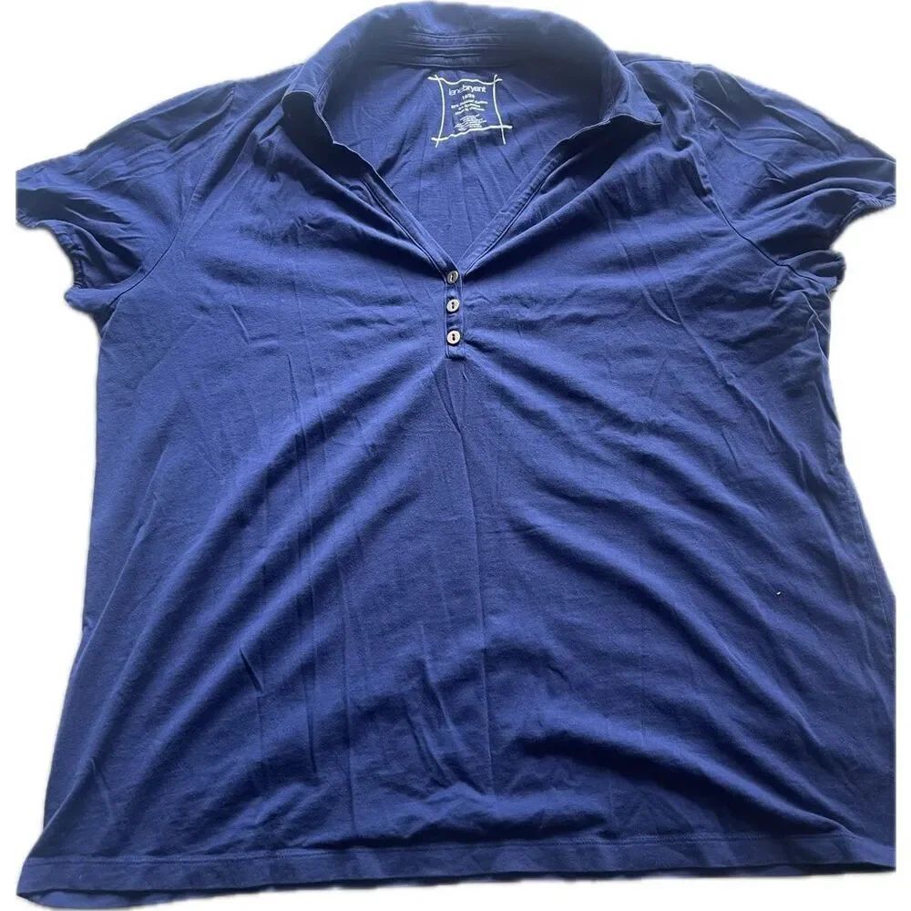 Lane Bryant Cap Sleeve Button Cotton Blend T-Shirt Women’s Size 18-20